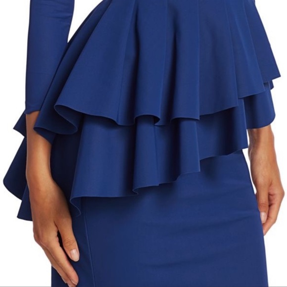 Chiara Boni Royal Blue Ruffle Prom Dress - Picture 3 of 11
